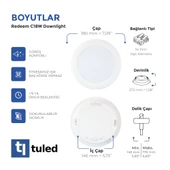 Tuled Redeem C18W Downlight, Titreşimsiz, Göz Konforu, Tekli - 3