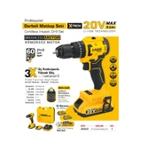 Sgs SGS5532 - 20 Volt 2 Amper 60 NM Tork Akülü Darbeli Matkap Vidalama Seti Çift Akülü thumbnail 2