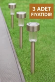 Paslanmaz Çelik Solar Bahçe Aydınlatması Güneş Enerjili Su Geçirmez LED Dış Mekan 3 Adet - 1