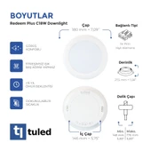 Tuled Redeem Plus C18W Downlight, Titreşimsiz, Göz Konforu, Tekli - 3