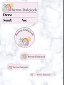 DeepCraft Mega Paket 216 Adet Okul Etiketi Premium Kızlara Özel Kişiye Özel Etiket - 2