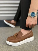 JY154 Blaze Bağcıksız Püsküllü Cilt Erkek Günlük Spor Klasik Ayakkabı CBT - Taba thumbnail 3