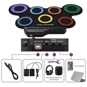 Magicvoice G3002R 7 Ped Gökkuşağı Renkli Elektronik Roll Up Davul Kiti thumbnail 2