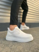 JY03 Luxor Bağcıklı Cilt Erkek Günlük Spor Klasik Ayakkabı CBT - Beyaz - 1