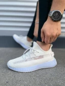 JY305 Pulse Bağcıklı Triko Kumaş Erkek Günlük Spor Ayakkabı TBT - Beyaz thumbnail 3