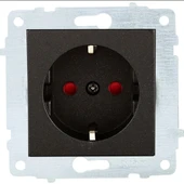 Ovivo Metalik Siyah Cocuk Korumalı Topraklı Priz Çerçevesiz Grano - 1