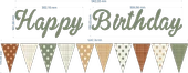 Küf Yeşili Happy Birthday Kaligrafi Banner ve Desenli Flama Set thumbnail 3