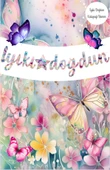 Kelebek Temalı İyiki Doğdun Kaligrafi Banner - 2