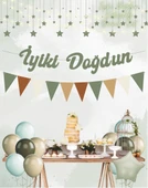 Küf Yeşili İyi ki Doğdun Kaligrafi Banner ve Düz Renk Flama Set thumbnail 2