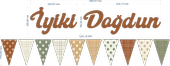 Karamel İyi ki Doğdun Kaligrafi Banner ve Desenli Flama Set thumbnail 3