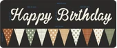 Vanilya Happy Birthday Kaligrafi Banner ve Desenli Flama Set thumbnail 3