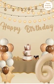 Sütlü Kahve Temalı Happy Birthday Kaligrafi Banner - 2