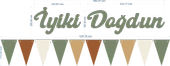 Küf Yeşili İyi ki Doğdun Kaligrafi Banner ve Düz Renk Flama Set thumbnail 3