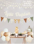 Vanilya İyi ki Doğdun Kaligrafi Banner ve Desenli Flama Set thumbnail 2