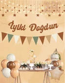 Karamel İyi ki Doğdun Kaligrafi Banner ve Düz Renk Flama Set thumbnail 2