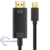Mini Display Port To HDMI Kablo 4KX2K Video Aktarma Kablosu 1.8 Metre thumbnail 1