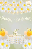 Papatya Temalı Happy Birthday Kaligrafi Banner - 2