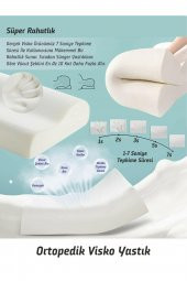 Ortopedik Visco Yastık Boyun Fıtığı Düzleşmesi Boyun Ağrısı Destekli Yastık Visko Boyun Yastığı - 6
