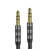 Powermaster PM-3835 3.5 MM 1.5 Metre Metal Başlık Stereo AUX Kablo Kalın Silikonlu (Erkek/Erkek) - 3