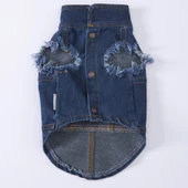 Pawstar Küçük Irk Köpek için Denim Yelek - 4