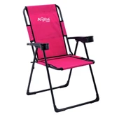 Katlanabilir Kamp Sandalyesi - Rest - Bardaklıklı - Argeus - Pembe thumbnail 1