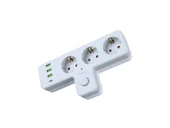 Anahtarlı Topraklı Priz Adaptörü, 3 SOKETLİ 3xUSB 2.4A, 1xTYPE-C 20 watt, AKIM KORUMALI PRİZ, 10 A, 2500 W, Duvar Fişi, USB Fişi, USB C Bağlantı Noktalı, Hızlı Şarj, thumbnail 2