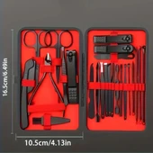 24 Parça Kendiliğinden Deri Çantalı Seyahat Tipi Manikür Pedikür Seti thumbnail 4