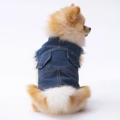 Pawstar Küçük Irk Köpek için Denim Yelek - 1