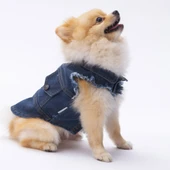 Pawstar Küçük Irk Köpek için Denim Yelek - 6