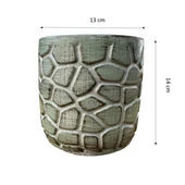 Bitki Tasarımı Ev dekorasyon Yeşil Eskitme Taş Desen Beton Saksı Çiçeklik Saksılık thumbnail 2