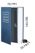 Tilbe Home Büyük Boy Kitap Şeklinde Anahtarlı Gizli Kasa Para Altın Saklama Hırsız Kilitli Dekoratif Kumbara - 4