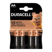 Duracell LR6/MN1500 1.5V Alkalin 4'lü AA Kalem Pil thumbnail 1