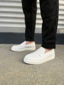 JY180 Estilo X Bağcıksız Cilt Erkek Günlük Spor Klasik Ayakkabı CBT - Beyaz - 2