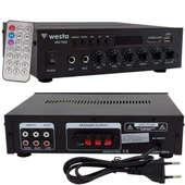 Westa WM-750U 80 Watt 100V-70V Mini 4-16 Ohm USB-SD-Bluetooth 2 Mikrofon Girişli Trafolu Anfi thumbnail 3
