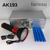 AK193 100W 5000-7000 Lümen Şarjlı Full Metal El Feneri – 16000 mAh Pil Kapasiteli, Metal Çantalı - 1
