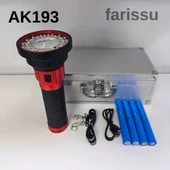 AK193 100W 5000-7000 Lümen Şarjlı Full Metal El Feneri – 16000 mAh Pil Kapasiteli, Metal Çantalı - 4
