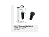 FC 15 48W PD Araç İçi Çakmaklık Hızlı Şarj Aleti Type-C USB Uyumlu RGB Işık Araç Şarj Başlığı thumbnail 1