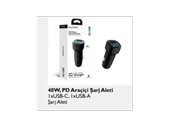 FC 15 48W PD Araç İçi Çakmaklık Hızlı Şarj Aleti Type-C USB Uyumlu RGB Işık Araç Şarj Başlığı thumbnail 2
