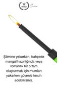 Premium 18 cm Basmalı Uzun Mutfak Çakmağı Gazlı Doldurulabilir Mum Mangal Kamp İçin Normal Alev - 4