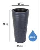 Omnipazar SO-KVT3 Kumsal Vazo Saksı Takımı 128 Litre Antrasit 3 Adet thumbnail 2