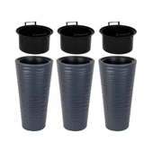 Omnipazar SO-KVT3 Kumsal Vazo Saksı Takımı 128 Litre Antrasit 3 Adet thumbnail 1