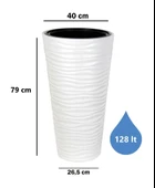 Omnipazar SO-KVT3 Kumsal Vazo Saksı Takımı 128 Litre Beyaz 3 Adet thumbnail 2