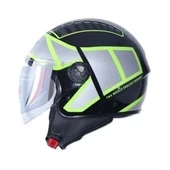 KASK ÇENESİZ 230 ECE BELGELİ- SİYAH SARI GRAFİK SİYAH - NEON SARI - 1