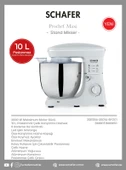 Schafer Prochef MAXİ Standlı Mikser - Beyaz- 10 Litre - 2