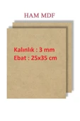 mobilreyon - 5 Adet Duralit Ham Mdf 3 Mm 25x35 Cm B4 ( Resim Kağıdı Ölçüsü ) - 1