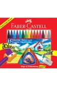 Faber Castell 122715 15 Renk Silinebilir Wax Crayon Pastel Mum B - 1