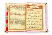 10 Adet Özel Hediyelik Kadife Kaplı Yasin Kitabı - Çanta Boy - İsme Özel Plakalı - Seccadeli - Tesbihli - Kutulu - Pembe - 5