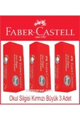 Faber Castell Okul Silgisi Kırmızı Büyük 3 Adet - 1