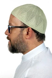 Berra Çelik Örme Dantel Namaz Takkesi F.Yeşili 1 Adet thumbnail 2