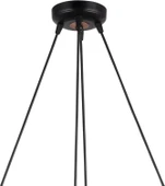 Serta 4'lü Çemberli Siyah Bakır Sarkıt Camlı Avize thumbnail 4